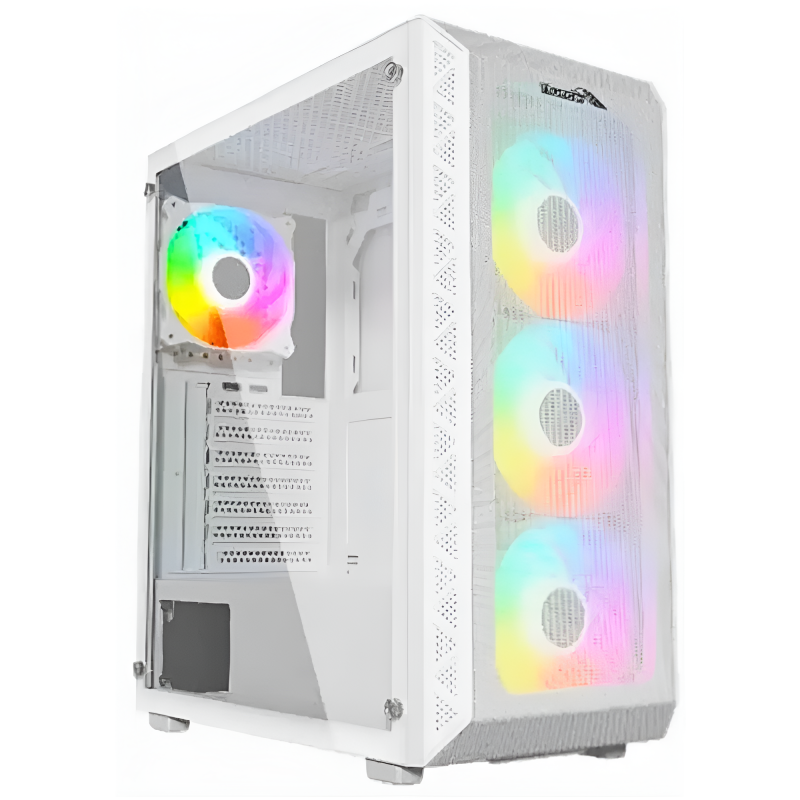 Thunder Furor Next Level TGC-225w ARGB ATX Case – White – 3 ARGB Fans Pre-Installed