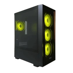 Sonic C05 ARGB Mid-Tower ATX Gaming Case – Black/White (4x Fans)