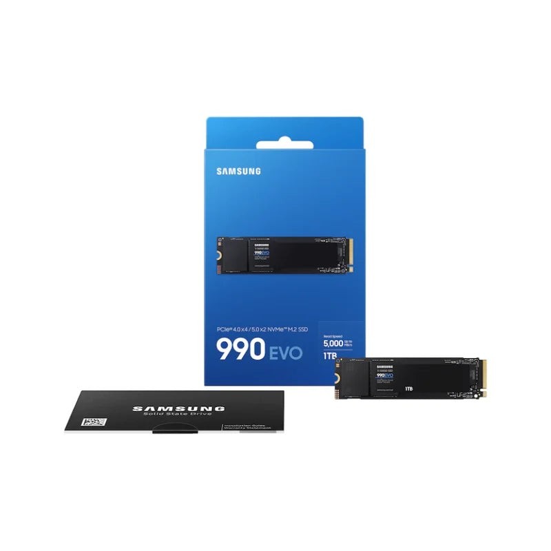 Samsung 990 EVO 1TB NVMe™ M.2 SSD – PCIe Gen 4.0 x4 / Gen 5.0 x2, High-Speed Storage