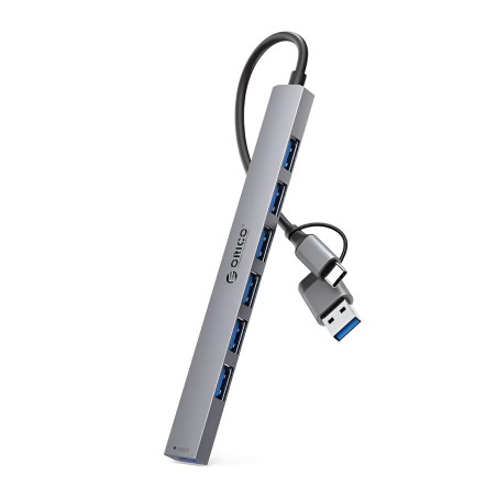 ORICO YSA2-U3 2-IN-7 USB Hub | USB-C & USB 3.0 to 7-Port USB Hub