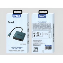 ONTEN USB-C to VGA Adapter with RJ45(100M) UC289
