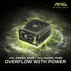 MSI MAG A1000GL PCIE5 1000W 80 PLUS Gold Power Supply Fully Modular