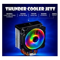 JETT TCC-DG120 Thunder 4-Heatpipe ARGB CPU Cooler with Digital Display