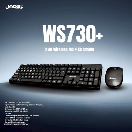 JEDEL WS730+ Wireless Keyboard & Mouse Combo