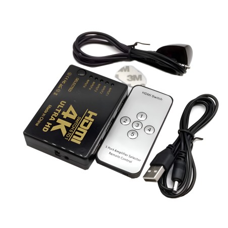 HDMI Switch 5 Port 2K/4K – Multi-Device HDMI Hub for TV & Gaming