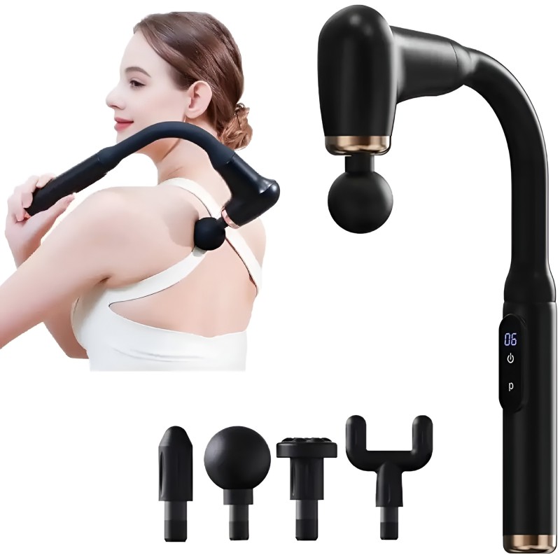 GB-868 Elbow Membrane Deep Tissue Massage Gun  9-Speed Percussion, 1200mAh Rechargeable Silent Hook-Grip, USB-C Fast Charge