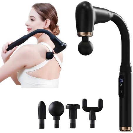 GB-868 Elbow Membrane Deep Tissue Massage Gun  9-Speed Percussion, 1200mAh Rechargeable Silent Hook-Grip, USB-C Fast Charge