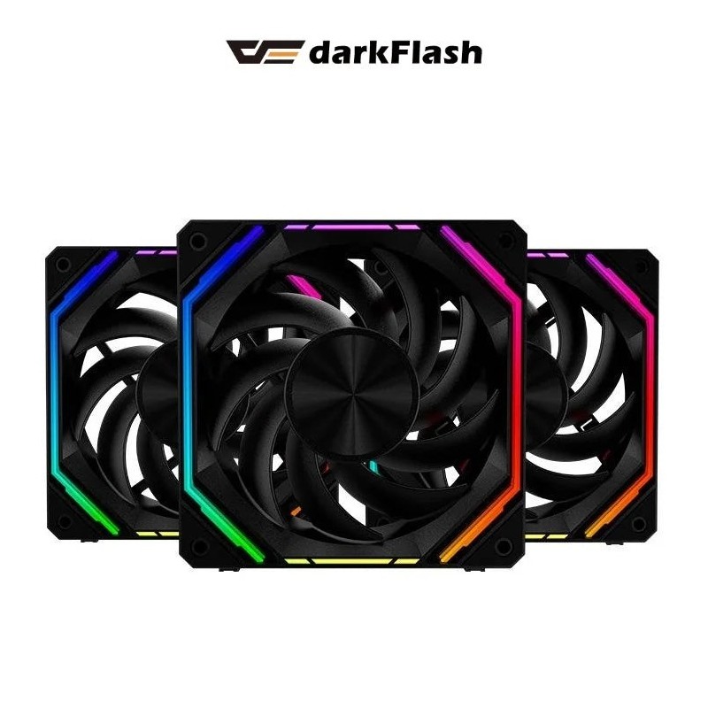 DarkFlash INF 32 PWM ARGB Fans Pack (3-in-1) Black
