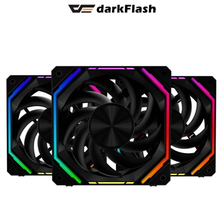 DarkFlash INF 32 ARGB Fans 3-in-1 Pack – Black | RGB PC Cooling