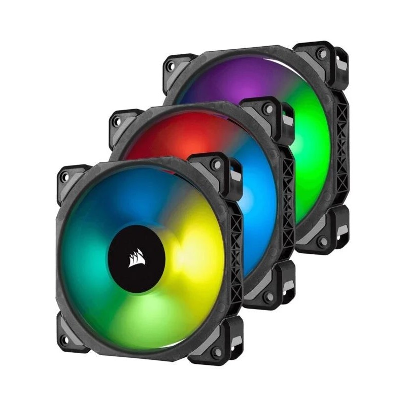Corsair ML120 PRO 120mm Premium Magnetic Levitation RGB LED PWM Fan with Lighting Node 3 Pack