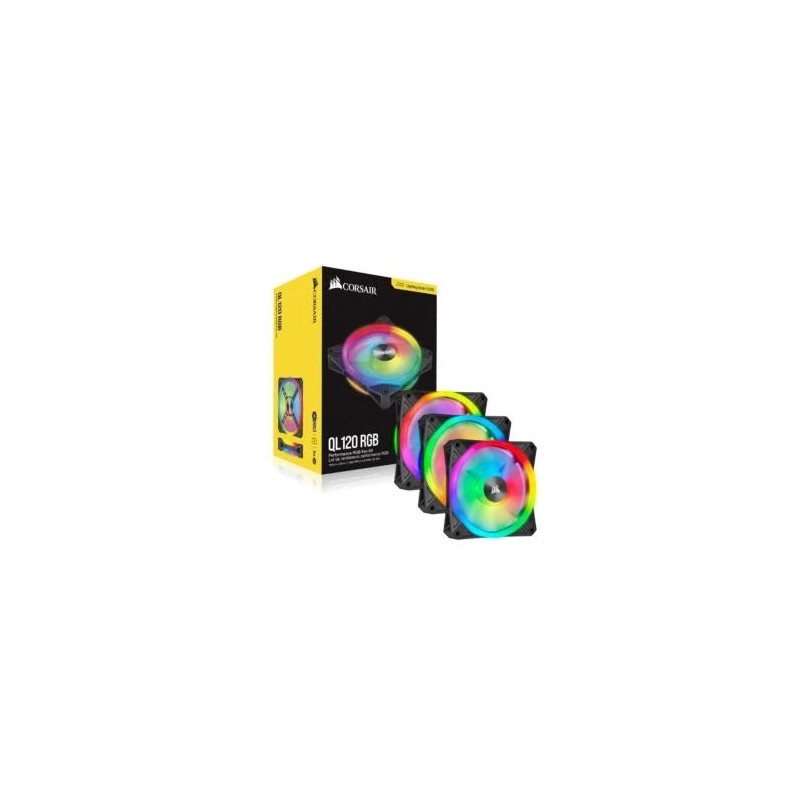 CORSAIR iCUE QL120 RGB 120mm PWM Triple Fan with Lighting Node CORE