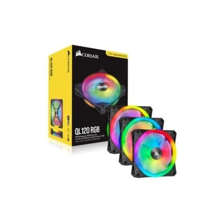 CORSAIR iCUE QL120 RGB 120mm PWM Triple Fan with Lighting Node CORE