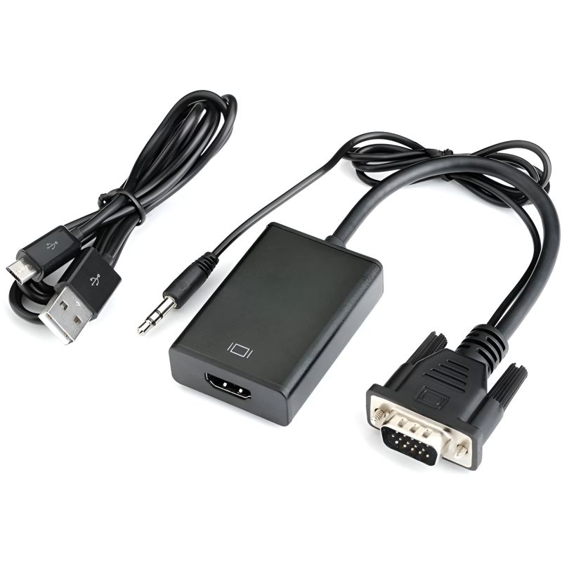 VGA to HDMI Converter with 3.5mm Audio – High-Quality Video & Sound