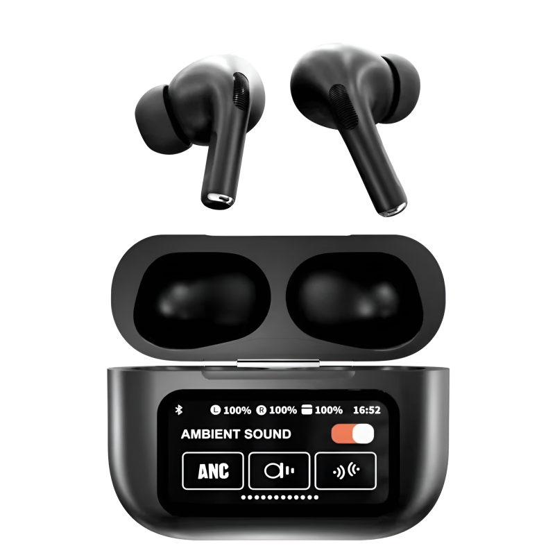 A9 Pro Wireless Earbuds ANC/ENC BT 5.4 Touch Control – Black
