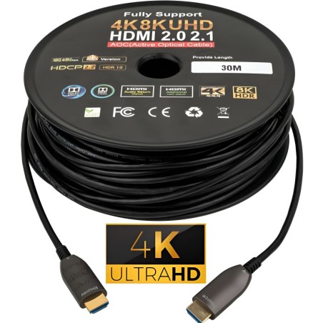 30m Fiber Hdmi Cable 2.0/2.1 Aoc(active Optical Cable)Copper