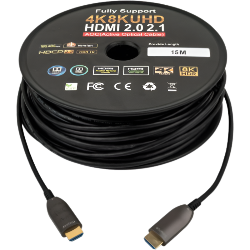 15m Fiber HDMI Cable 2.0/2.1 Aoc(active Optical Cable)